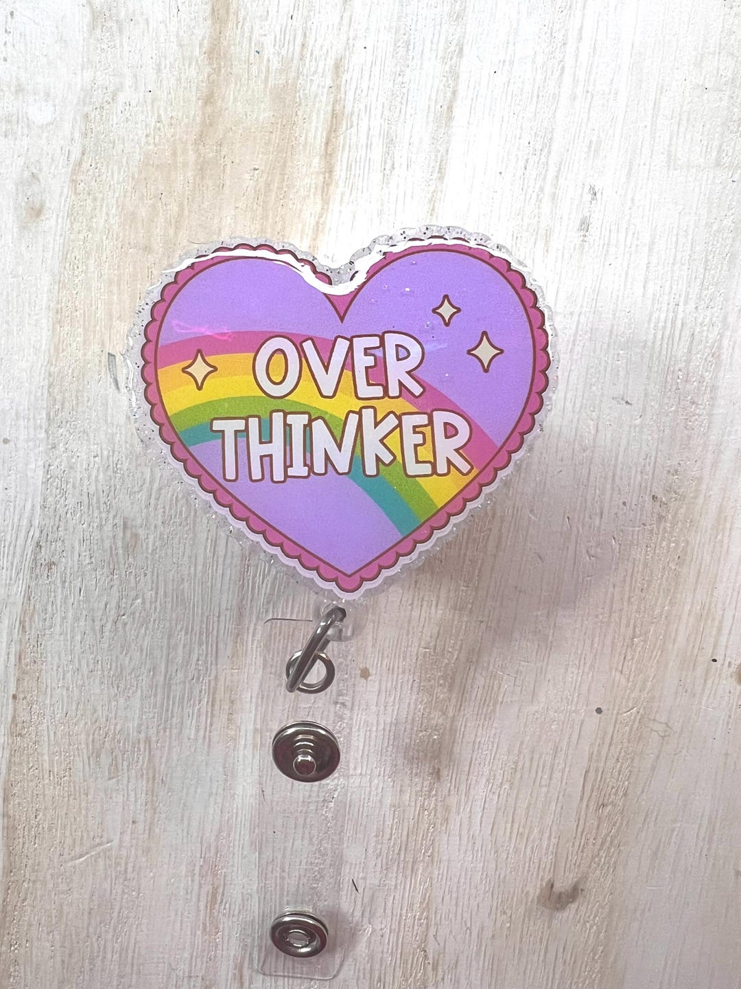 Over Thinker Badge Reel - Etsy