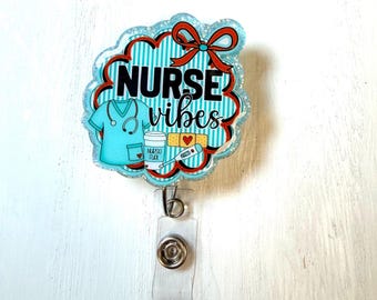 Nurse Vibes Medical Badge Reel