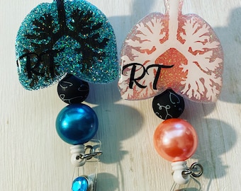 Lungs respiratory therapist badge reel pulmonary RT RCP RRT