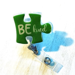 Be kind autism badge reel puzzle