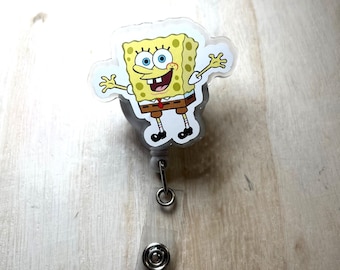Sponge yellow man Badge Reel
