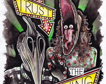 Never Trust The Living Adam & Barbara Beetlejuice Print