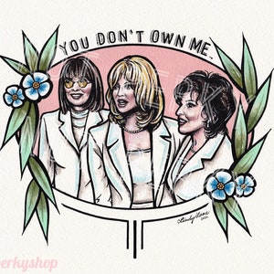 First Wives Club You Don’t Own Me 90s Movie Diane Keaton Goldie Hawn Bette Midler Feminist Chick Flick Watercolor Painting Art PRINT