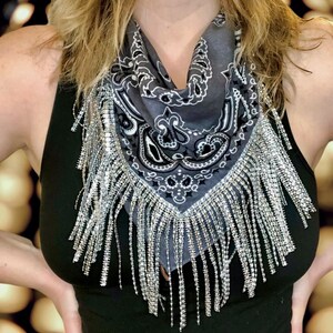 Rhinestone Fringe Bandana