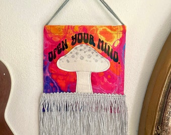 Open Your Mind Psychedelic Mushroom Wall Hanger