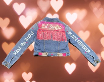 Whole Place Shimmer girls small Jean jacket