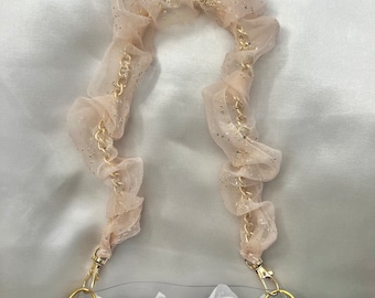 Whimsical pink gold chain Purse Strap