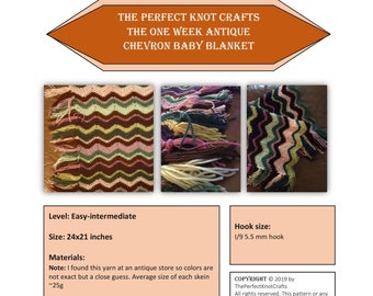 The one week antique baby blanket pattern/ instant digital download pdf/ measurements & directions/ scrap blanket/ pattern/ crochet pattern