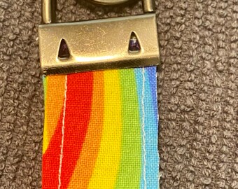 Pride keychain, rainbow keychain, rainbow pride lgbtq accessories, purse accessories, love, key fob keychain, handmade, ready to ship