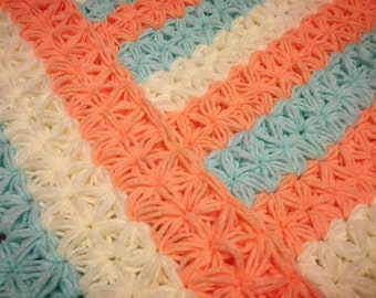 Crochet pattern/ jasmine star stitch blanket pattern/ Instant digital download/ metric measurements & directions/ aquafresh blanket pattern