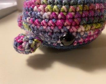 Amigurumi crochet whale, handmade multicolor whale, ready to ship