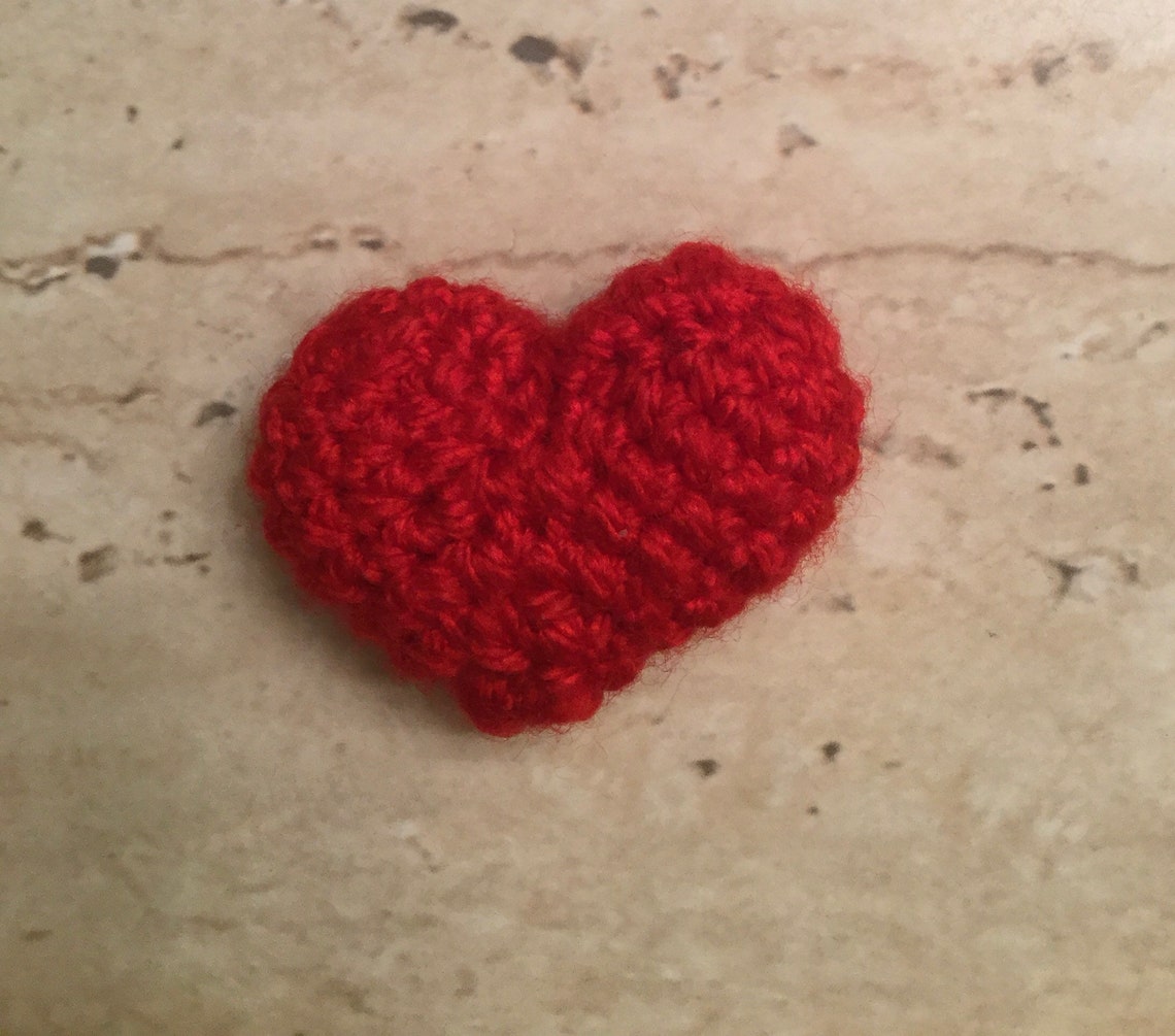 Red amigurumi stuffed heart crochet handmade love Etsy