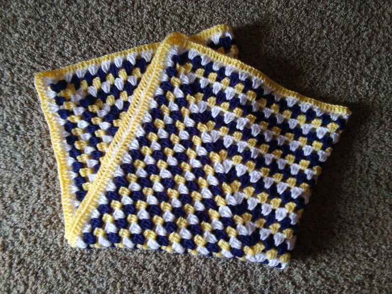 Handmade/ granny square/ crochet baby blanket/ toddler/ swaddle blanket/ nursery/ baby shower/ gift/ ready to ship/ gender neutral/ cozy image 3