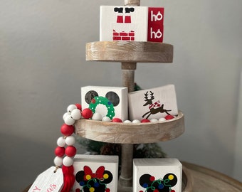 Christmas Tiered Tray Decor/Disney Inspired Tiered Tray Decor