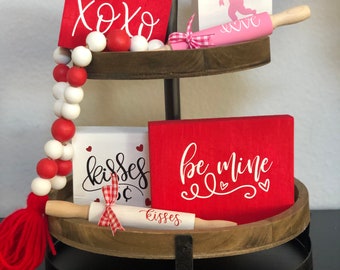 Valentines Day Tiered Tray Decor