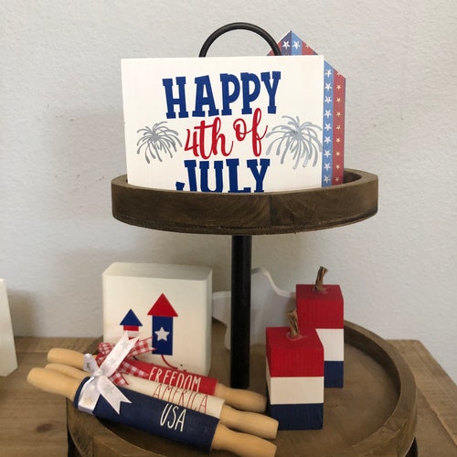Fourth of July Tiered Tray Decor Etsy