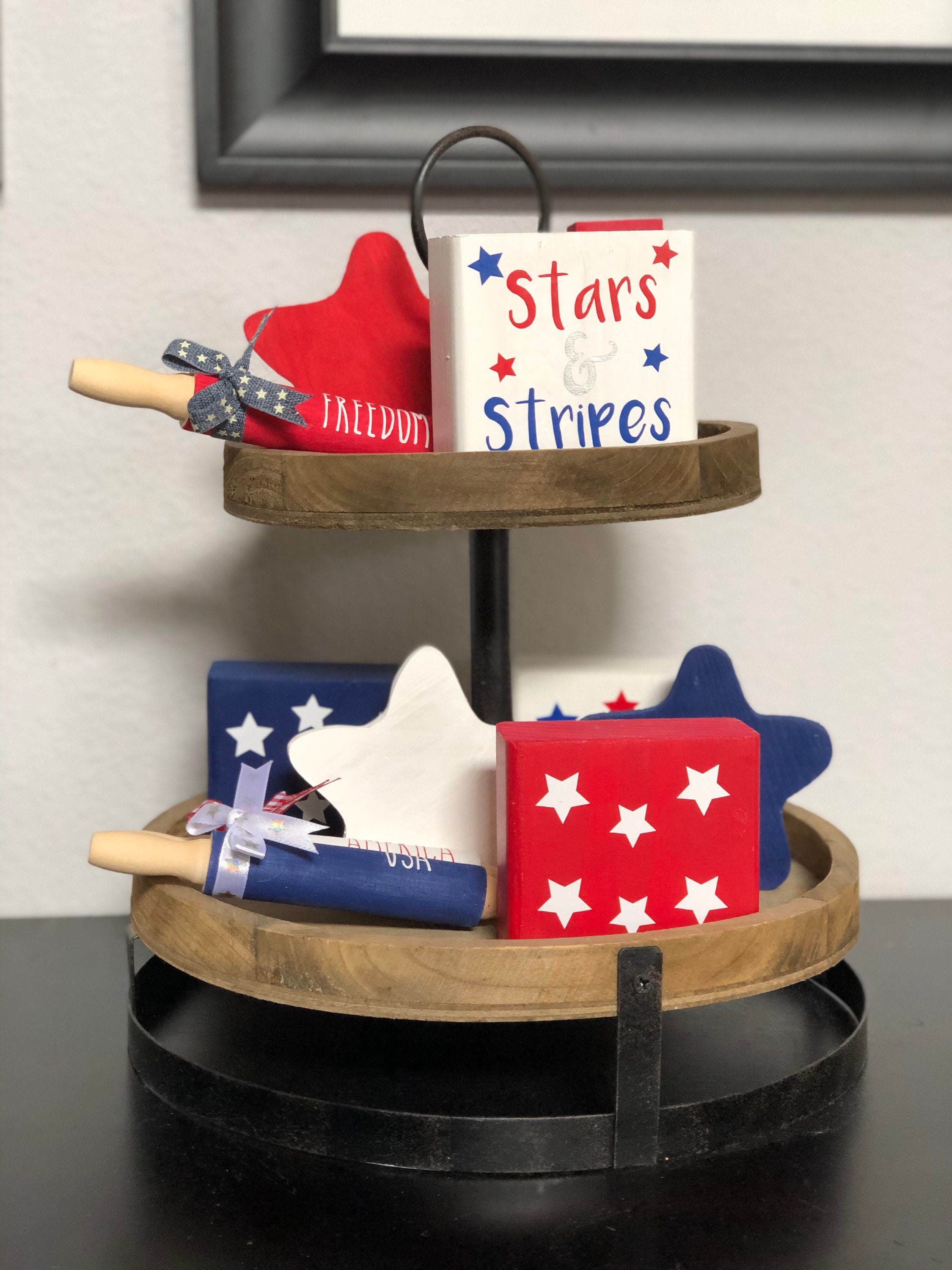 Fourth of July Tiered Tray Decor Etsy