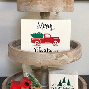 Christmas Truck Sign/ Christmas Tiered Tray Decor