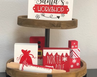 Christmas Tiered Tray Decor