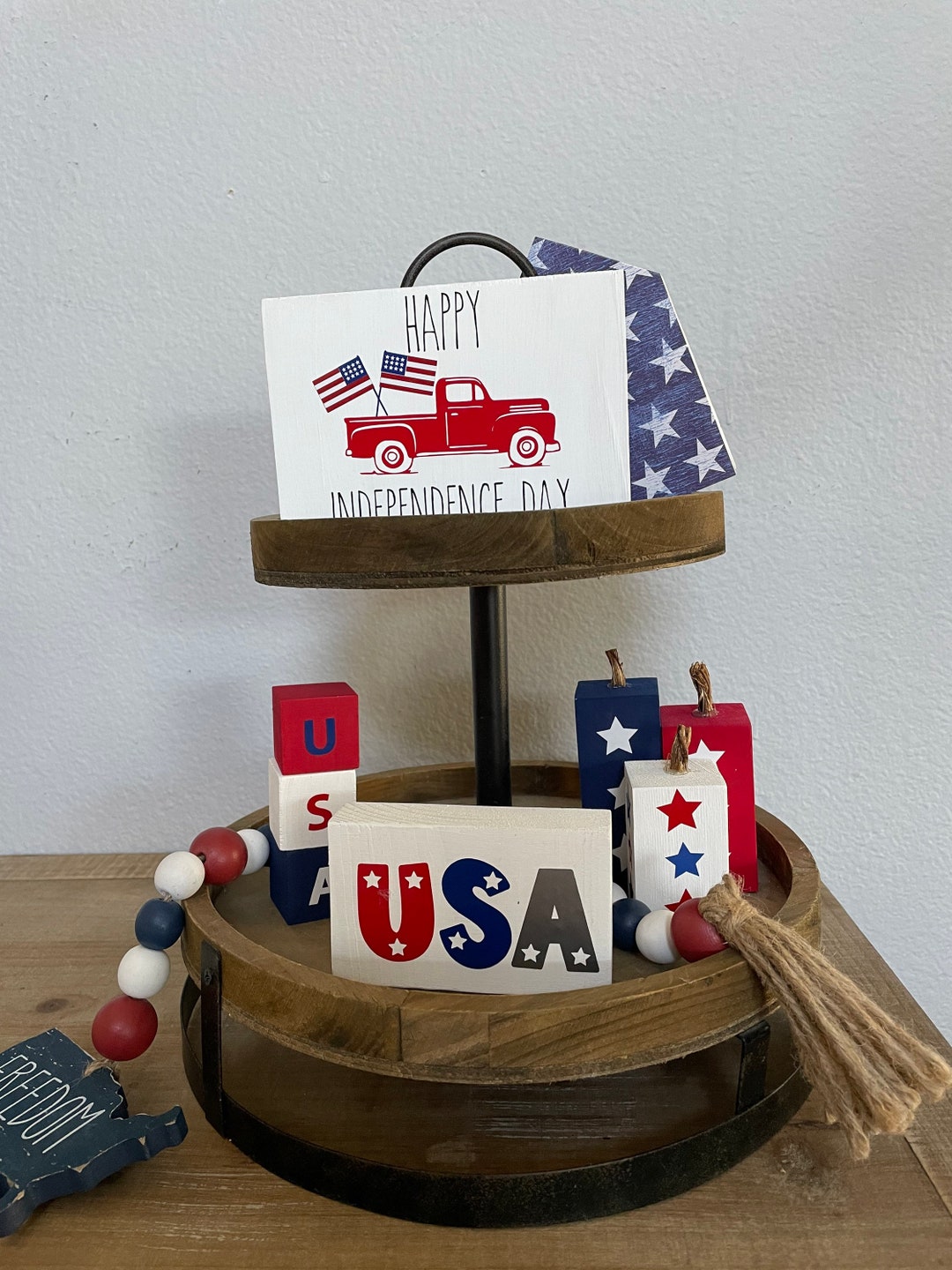 Fourth of July Tiered Tray Decor Etsy