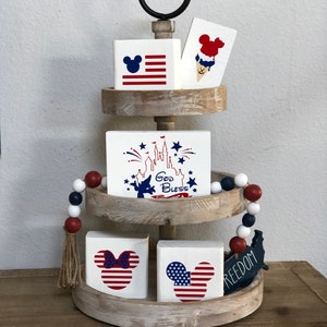 Fourth of July Tiered Tray Decor