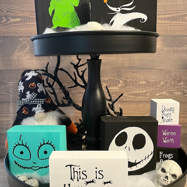 Nightmare Before Christmas Inspired Tiered Tray Decor