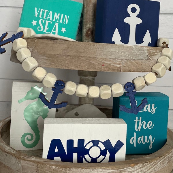 Beach Tiered Tray Decor Etsy