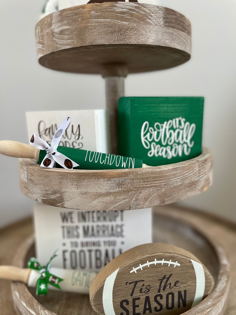 Football Tiered Tray Decor Etsy