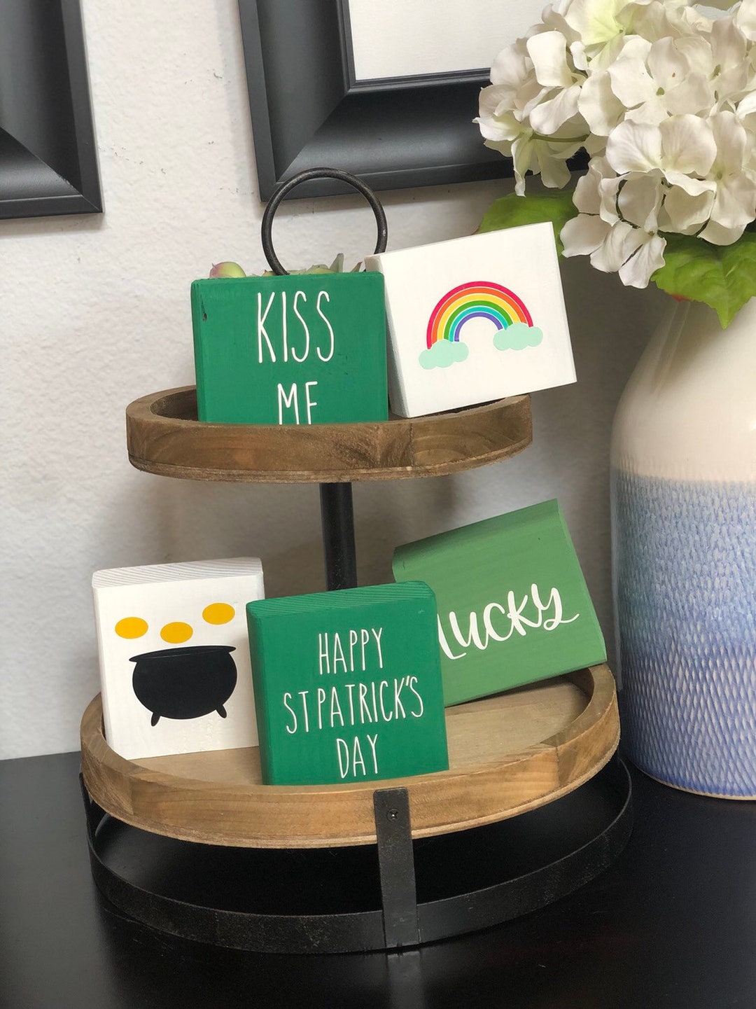 St Patrick S Day Tiered Tray Decor Decor Etsy