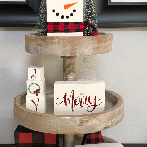 Christmas Tiered Tray Decor Tiered Tray Decor Bundle Etsy