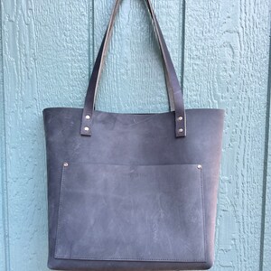 The Forest Leather Tote Bag in Shadow Black Nubuck