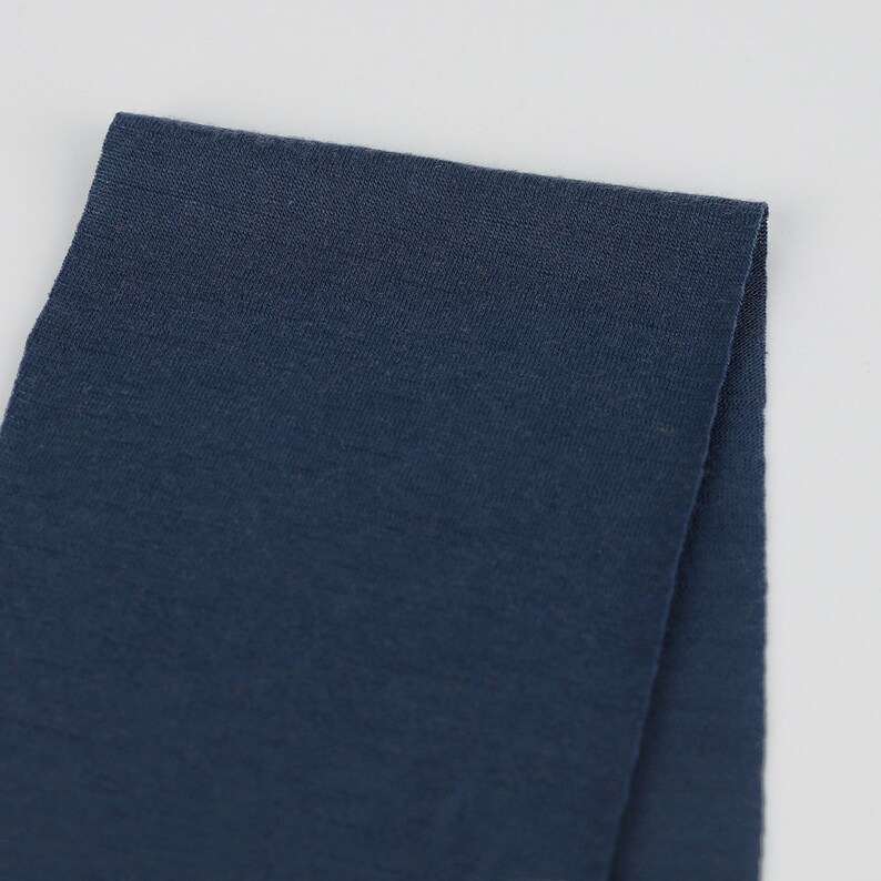 ZQ Merino Wool Jersey Knit Fabric Steel Blue Etsy