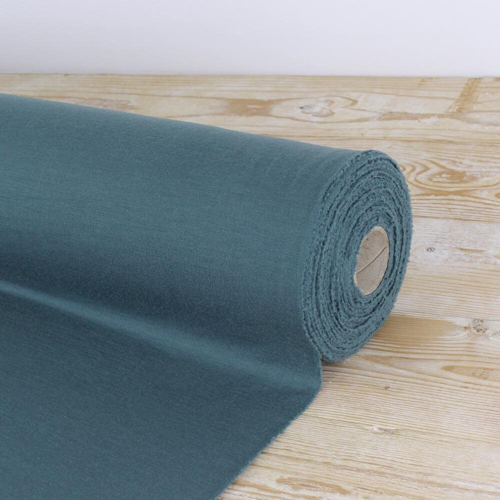 Merino Wool Jersey Knit Fabric Dusky Teal Green | Etsy