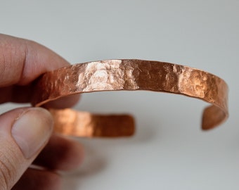 Copper Bracelet Mens | Unisex Copper Jewelry | Wide Copper Bracelet | Unique Gift | Gift for Men | Copper Anniversary Git for Men Husband