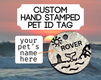 Custom Personalized Pet ID Tag 1x1 Inch | Cat Name Tag | Dog Collar Tag | Cat ID Tag | Dog ID Tag | Pet Identification Tag | Stamped Dog tag