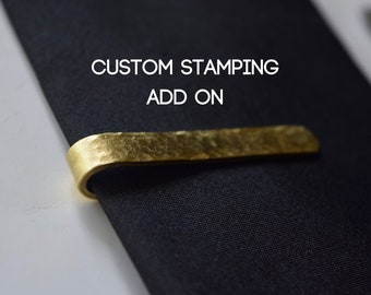 ADD ON ONLY Brass Tie Bar Custom Stamping
