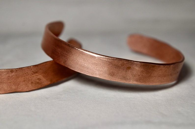 Copper Bracelet Unisex Copper Jewelry Wide Copper Bracelet Unique Gift for Partner Copper 7 Year Anniversary Gift image 1