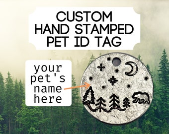 Custom Personalized Pet ID Tag 1x1 Inch | Cat Name Tag | Dog Collar Tag | Cat ID Tag | Dog ID Tag | Pet Identification Tag | Stamped Dog tag