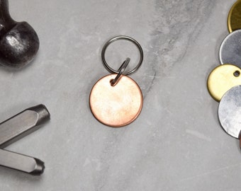 Pet Tag Personalized for Cat or Dog Copper Rose Gold Thick Flat | Cat Name Tag | Dog Collar Tag | Cat Id Tag Dog Tag Pet Tag Pet Best Seller