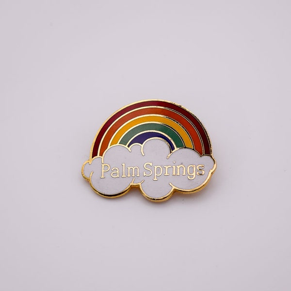 Vintage Palm Springs Rainbow Pin | Vintage Pin | Metal Pin | Jacket Pin | Retro Pin