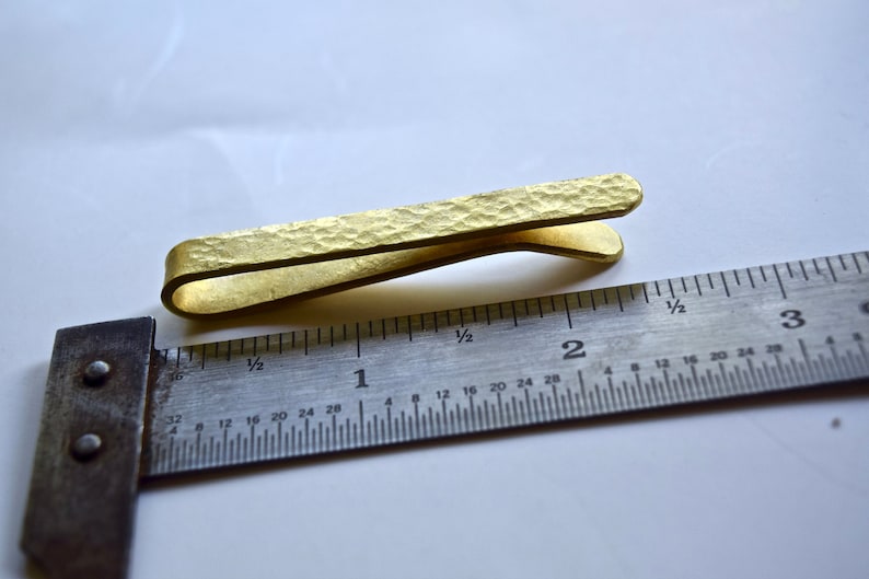 Tie Clip Raw Brass Tie Bar Personalized Present Mens Accessory Groomsmen Gift Husband Gift Custom Wedding Gift Wedding Gift