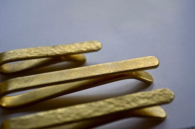 Tie Clip Raw Brass Tie Bar Personalized Present Mens Accessory Groomsmen Gift Husband Gift Custom Wedding Gift Wedding Gift