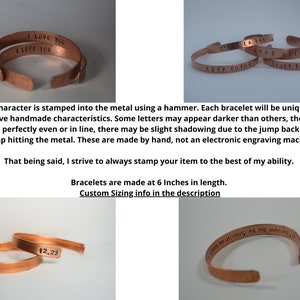 Copper Bracelet Unisex Copper Jewelry Wide Copper Bracelet Unique Gift for Partner Copper 7 Year Anniversary Gift image 3