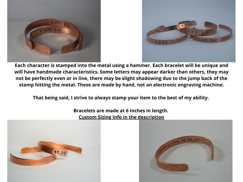 Copper Bracelet Unisex Copper Jewelry Wide Copper Bracelet Unique Gift for Partner Copper 7 Year Anniversary Gift image 3