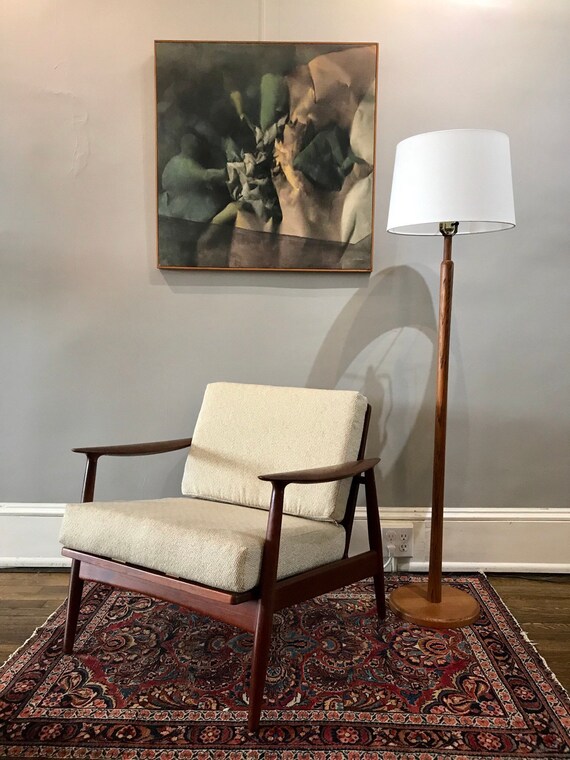 Sale 595 Stunning Danish Teak Lounge Chair By John Bone Etsy