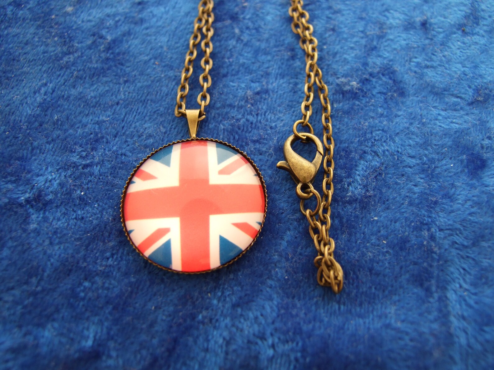 British Flag Pendant Necklace Bronze or Silver Chain and Etsy