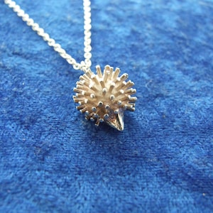 Hedgehog Charm Pendant Necklace in Sterling Silver
