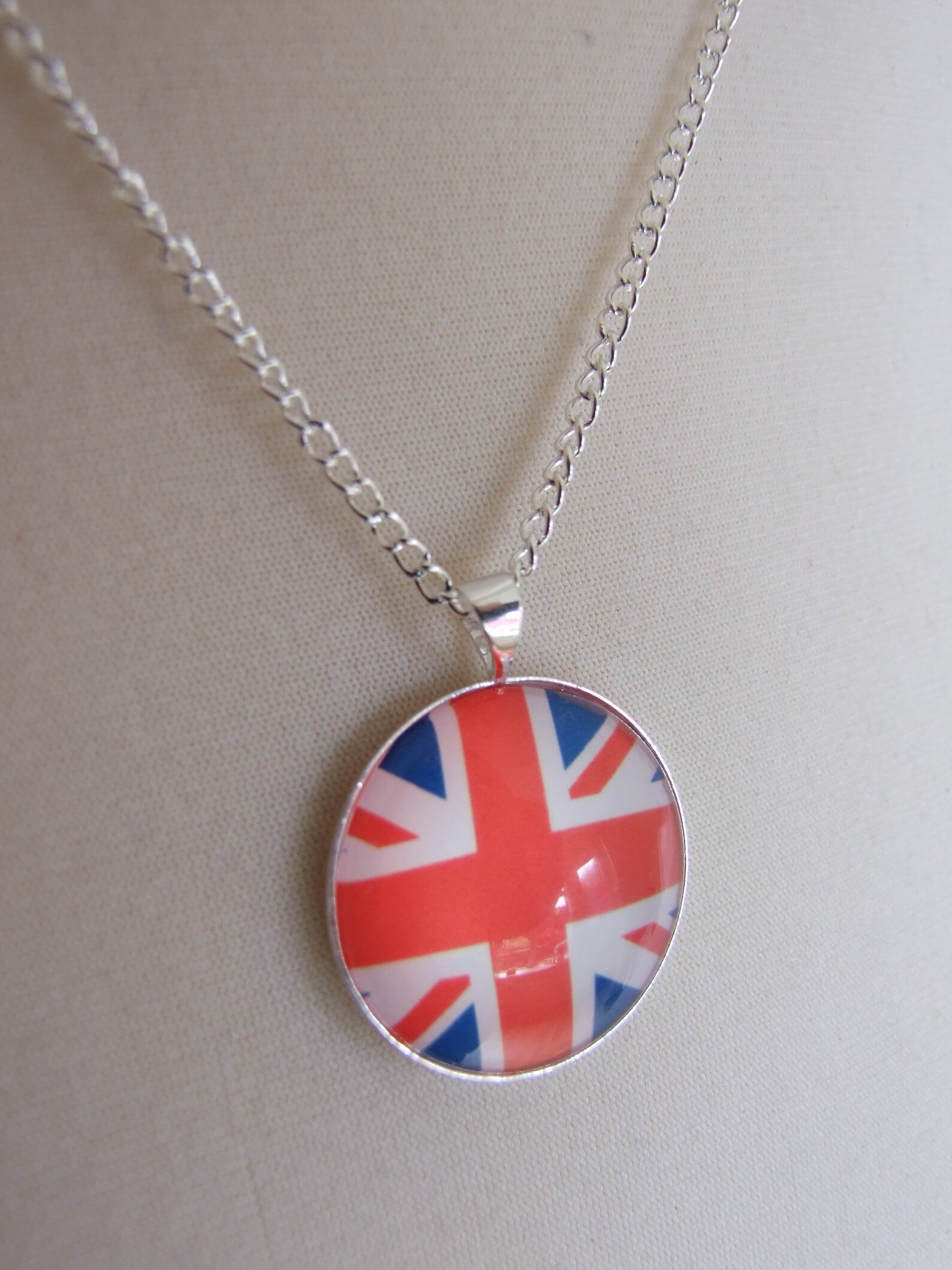British Flag Pendant Necklace Bronze or Silver Chain and Etsy