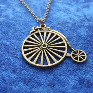 Penny Farthing Bike Charm Pendant Necklace Victorian bicycle The Prisoner