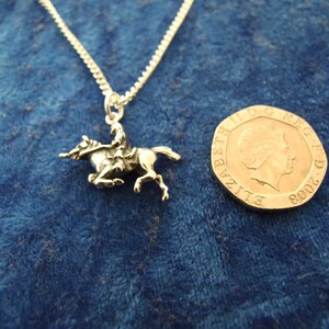Knight Charging with Lance Vintage Charm Pendant Necklace in Sterling Silver image 5